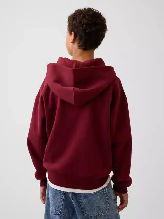 Kinder-Hoodie „Vintagesoft“ mit Reißverschluss und lockerer Passform