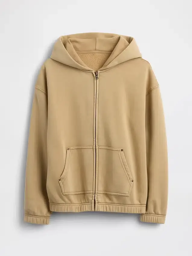 Kinder-Hoodie „Vintagesoft“ mit Reißverschluss und lockerer Passform