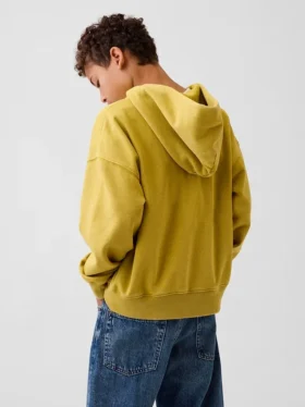 Kinder-Hoodie „Vintagesoft“ mit Reißverschluss und lockerer Passform