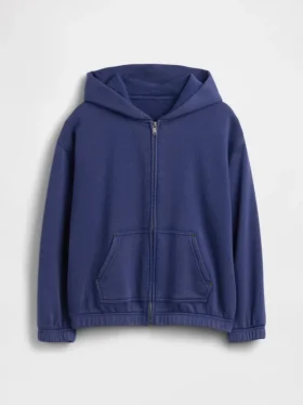Kinder-Hoodie „Vintagesoft“ mit Reißverschluss und lockerer Passform