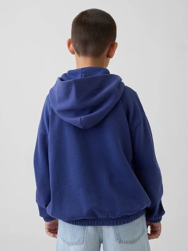 Kinder-Hoodie „Vintagesoft“ mit Reißverschluss und lockerer Passform
