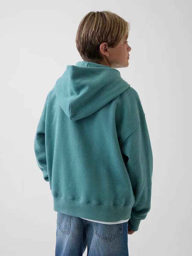Kinder-Hoodie „Vintagesoft“ mit Reißverschluss und lockerer Passform