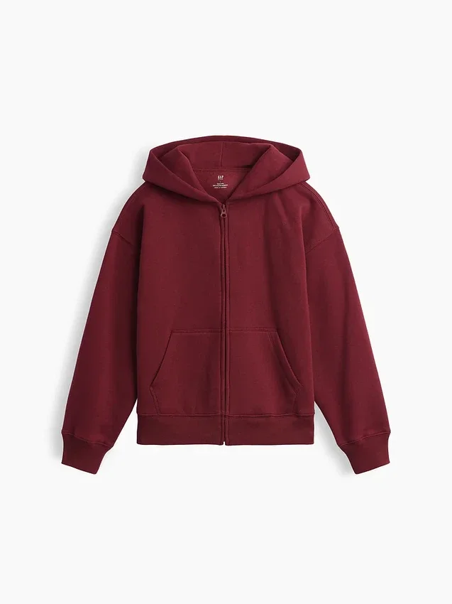 Kinder-Hoodie „Vintagesoft“ mit Reißverschluss und lockerer Passform