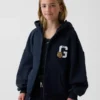 Kinder-Hoodie „Vintagesoft“ mit Reißverschluss und Oversize-Passform