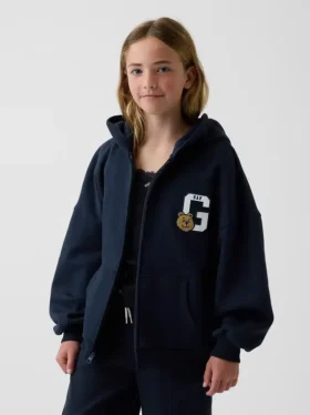 Kinder-Hoodie „Vintagesoft“ mit Reißverschluss und Oversize-Passform