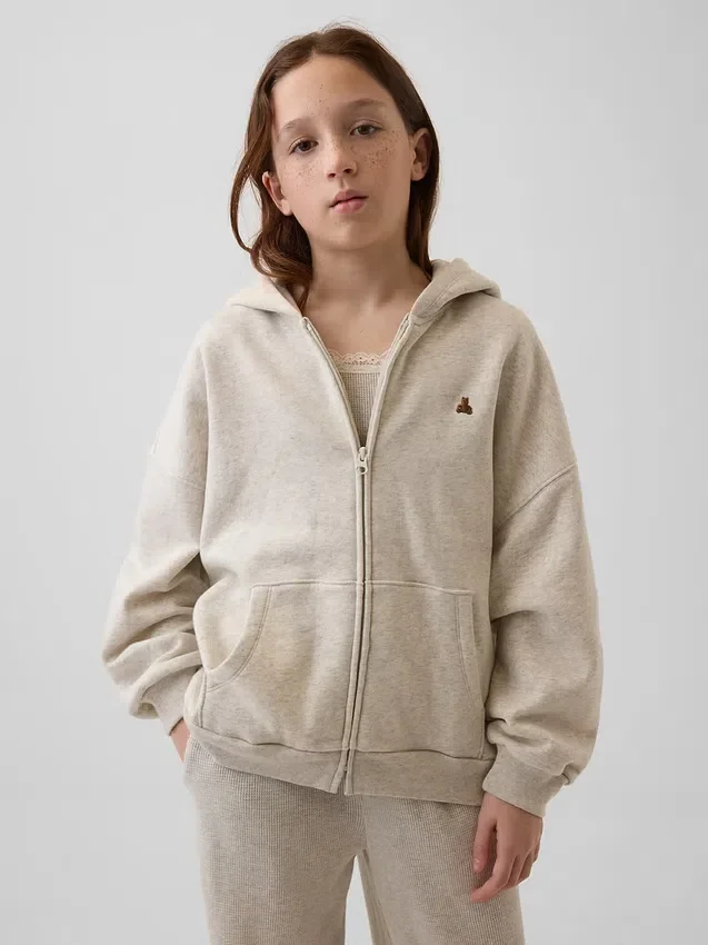 Kinder-Hoodie „Vintagesoft“ mit Reißverschluss und Oversize-Passform