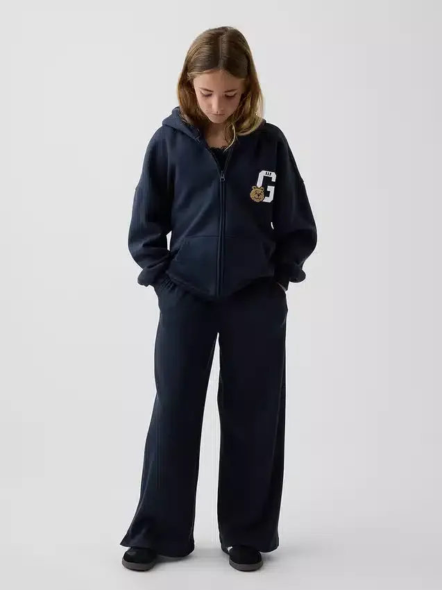 Kinder-Hoodie „Vintagesoft“ mit Reißverschluss und Oversize-Passform