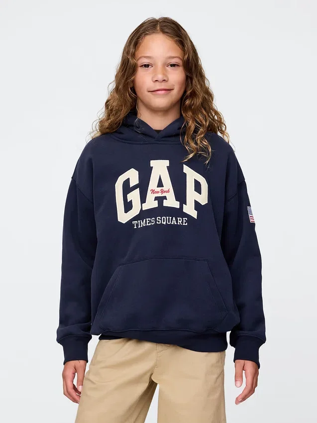 Kinder-Hoodie „Vintagesoft NYC Times Square“