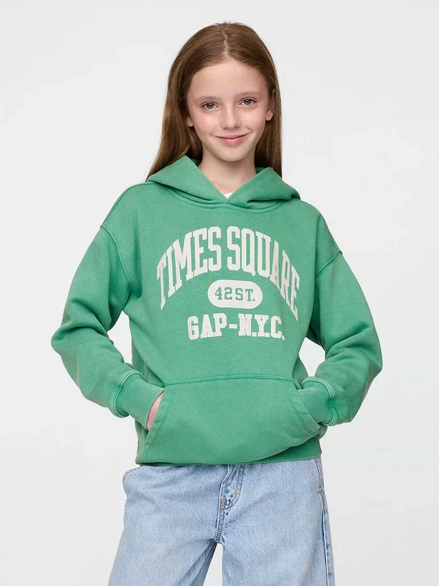 Kinder-Hoodie „Vintagesoft NYC Times Square“