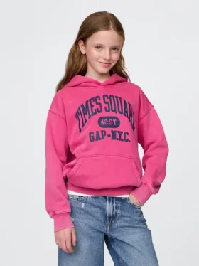 Kinder-Hoodie „Vintagesoft NYC Times Square“