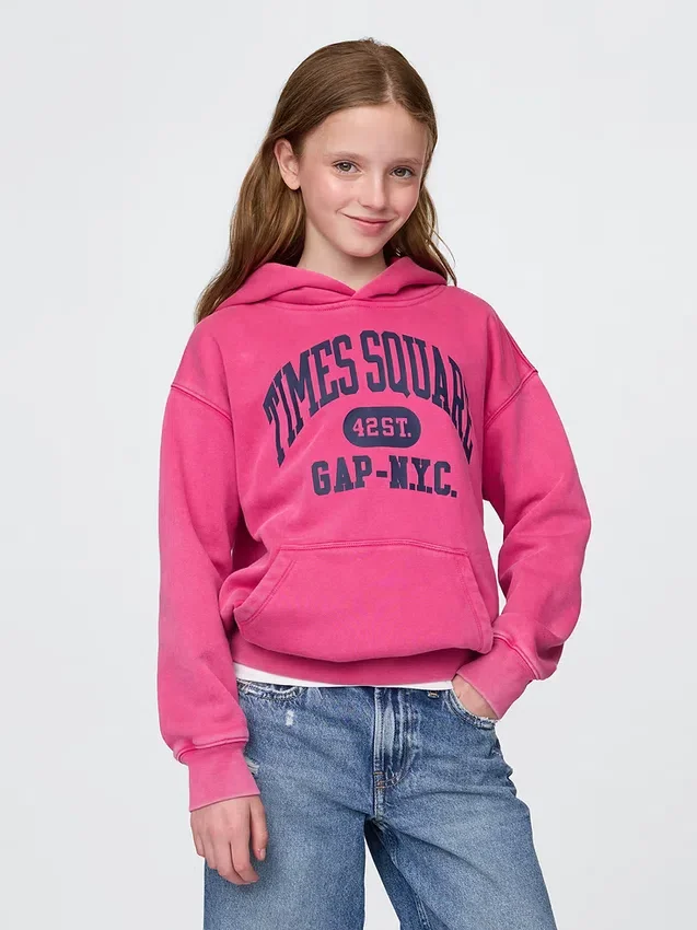 Kinder-Hoodie „Vintagesoft NYC Times Square“