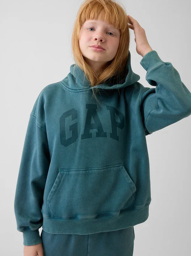 Kinder-Hoodie „Vintagesoft Relaxed“ mit Logo