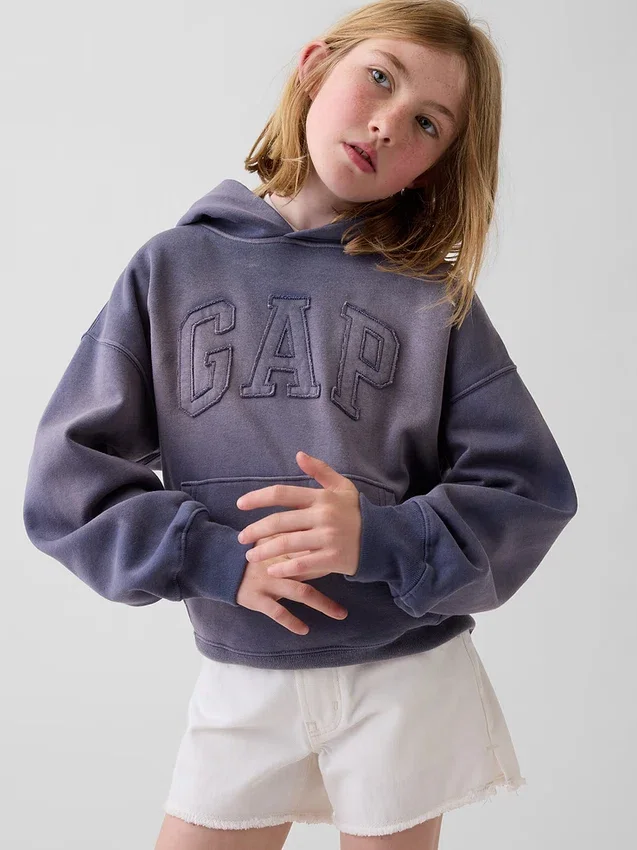 Kinder-Hoodie „Vintagesoft Relaxed“ mit Logo