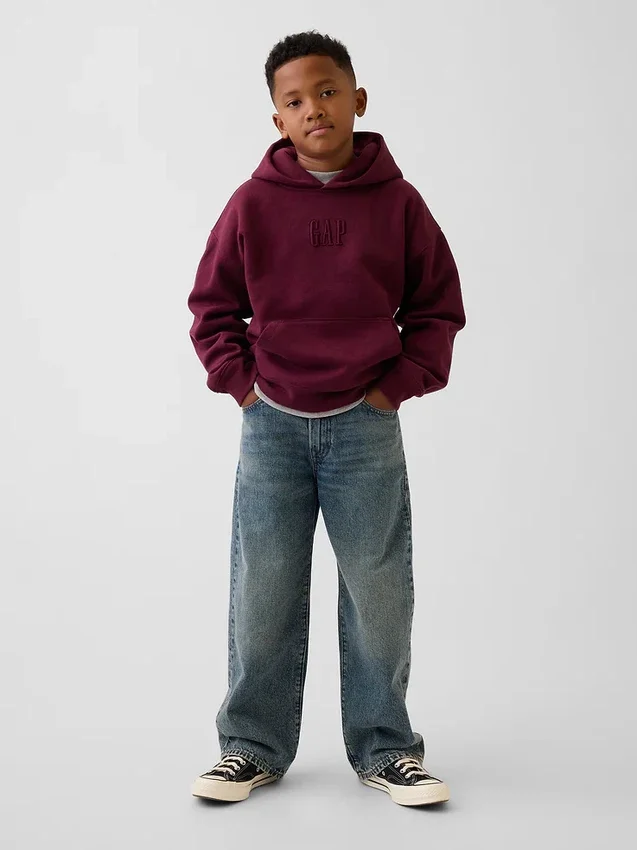 Kinder-Hoodie „Vintagesoft Relaxed“ mit Logo