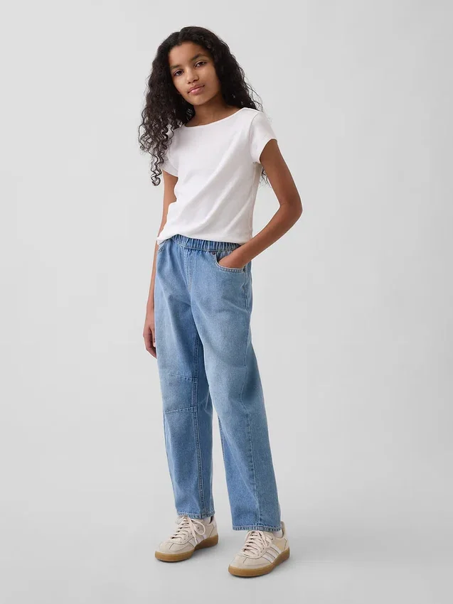 Kinder-Jeans „High Rise Easy Barrel“