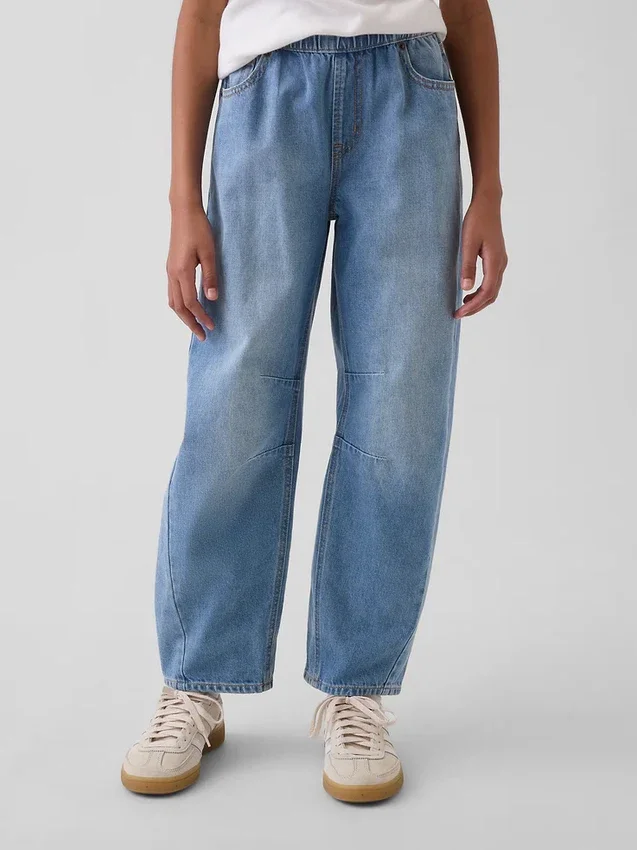 Kinder-Jeans „High Rise Easy Barrel“