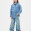 Kinder-Jeans im Baggy-Schnitt mit Blumenmuster