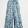 Kinder-Jeans im Baggy-Schnitt mit Blumenmuster