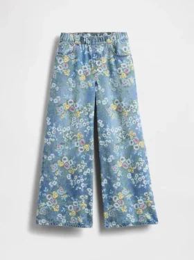 Kinder-Jeans im Baggy-Schnitt mit Blumenmuster