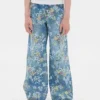 Kinder-Jeans im Baggy-Schnitt mit Blumenmuster