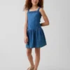 Kinder-Jeans-Kleid mit tief sitzender Taille