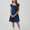 Kinder-Jeans-Kleid mit tief sitzender Taille