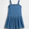 Kinder-Jeans-Kleid mit tief sitzender Taille