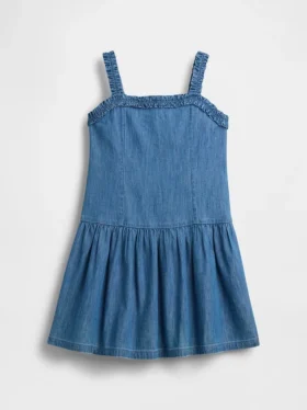 Kinder-Jeans-Kleid mit tief sitzender Taille