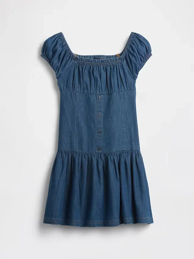 Kinder-Jeans-Kleid mit tief sitzender Taille