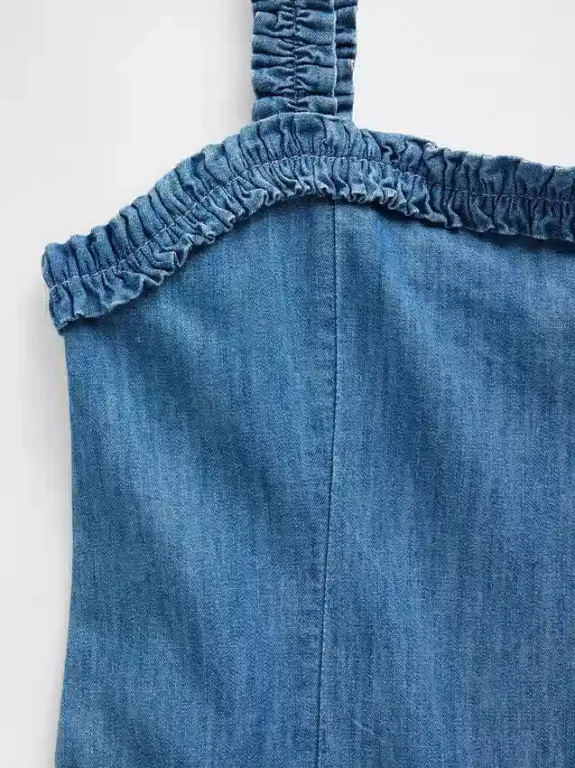 Kinder-Jeans-Kleid mit tief sitzender Taille