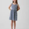 Kinder-Jeans-Kleid mit Vichy-Karomuster