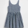 Kinder-Jeans-Kleid mit Vichy-Karomuster