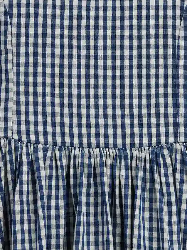 Kinder-Jeans-Kleid mit Vichy-Karomuster