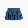Kinder-Jeans-Mini-Skort mit Smokarbeit
