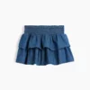 Kinder-Jeans-Mini-Skort mit Smokarbeit