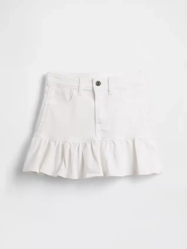 Kinder-Jeans-Minirock mit Rüschen