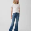 Kinder-Jeans mit hoher Leibhöhe im 70er-Jahre-Flare-Stil