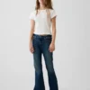Kinder-Jeans mit hoher Leibhöhe im 70er-Jahre-Flare-Stil