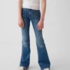 Kinder-Jeans mit hoher Leibhöhe im 70er-Jahre-Flare-Stil