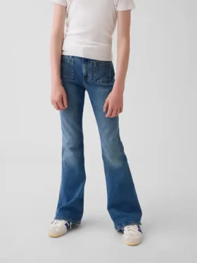 Kinder-Jeans mit hoher Leibhöhe im 70er-Jahre-Flare-Stil