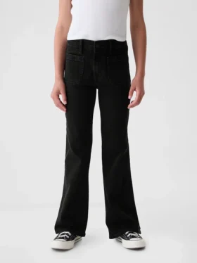 Kinder-Jeans mit hoher Leibhöhe im 70er-Jahre-Flare-Stil