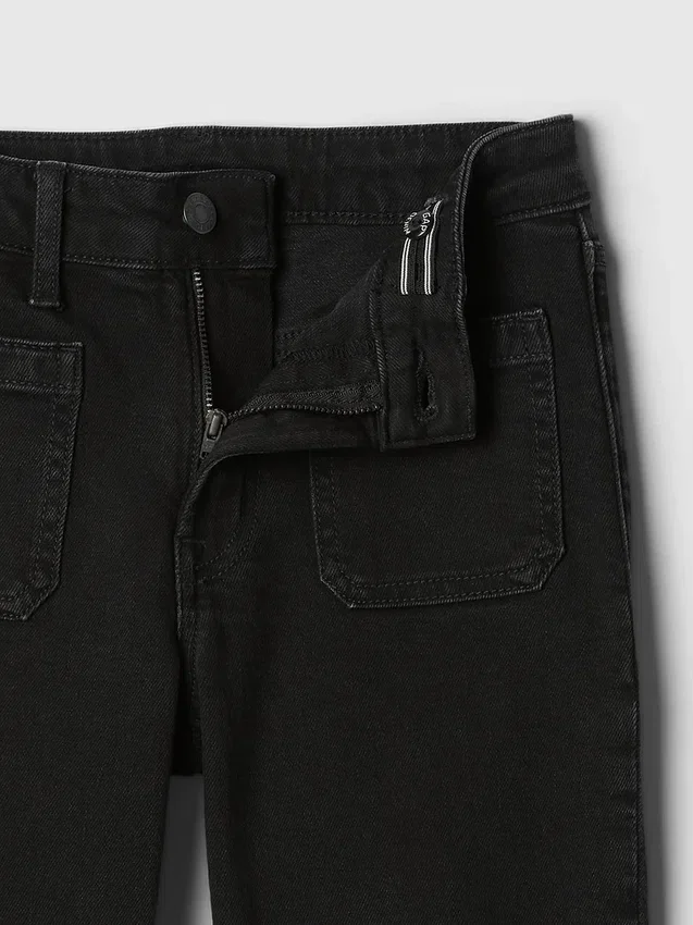 Kinder-Jeans mit hoher Leibhöhe im 70er-Jahre-Flare-Stil