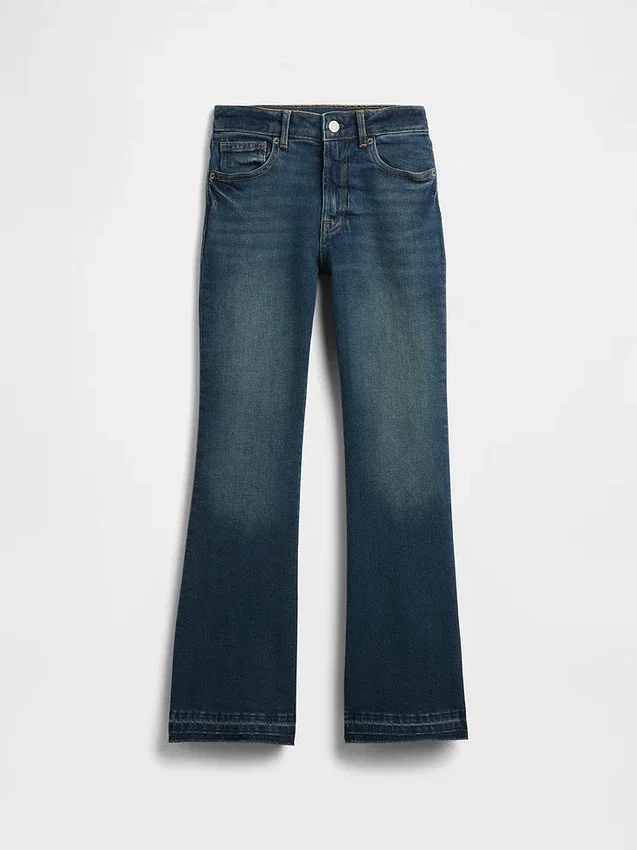 Kinder-Jeans mit hoher Leibhöhe im 70er-Jahre-Flare-Stil