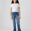 Kinder-Jeans mit hoher Leibhöhe und Crossover-Flare