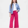 Kinder-Jeans mit hoher Leibhöhe, weitem Bein und Knöchellänge