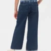 Kinder-Jeans mit hoher Leibhöhe, weitem Bein und Knöchellänge