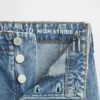 Kinder-Jeans mit hoher Leibhöhe, weitem Bein und Knöchellänge