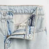 Kinder-Jeans mit hoher Leibhöhe, weitem Bein und Knöchellänge
