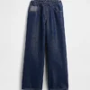 Kinder-Jeans mit niedriger Leibhöhe, lockerem Schnitt und Metallic-Effekt