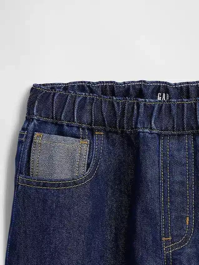 Kinder-Jeans mit niedriger Leibhöhe, lockerem Schnitt und Metallic-Effekt